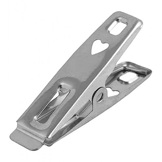 Jogo 6 Prendedores 5cm Aço Inox Para Embalagens Midi